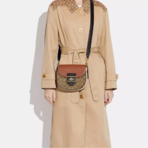 Coach Morgan Saddle Bag In Colorblock Signature Canvas CE565 - Picture 2 of 12